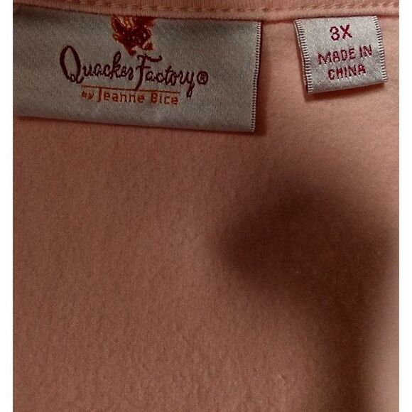 Quacker Factory Light Pink Cotton Blend Short Sleeve "Shoes" T-shirt Size 3X - Picture 6 of 7